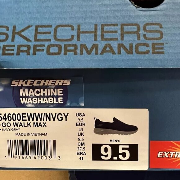 Skechers Men\'s Go Walk Max Sneaker Navy, Size 9.5EWW main image 4